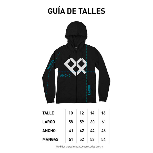 Tabla de talles CANGURO JUNIOR -JRZIP II