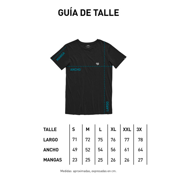 Tabla de talle remera integrado W23