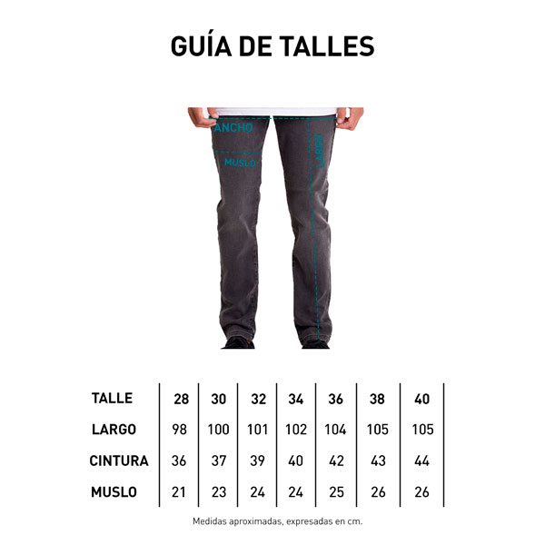 Tabla de talle PANTALÓN JEAN - ALES