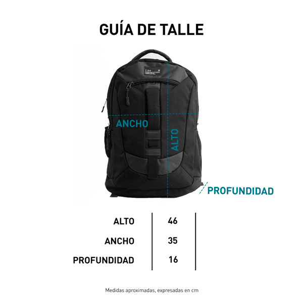 Tabla de talles MOCHILA - COMBI GRIP