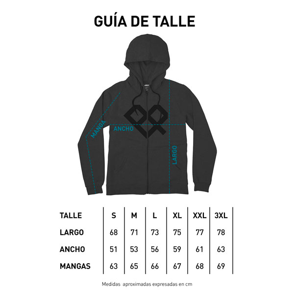 Tabla de talles CAMPERA CANGURO - ICONZIP3