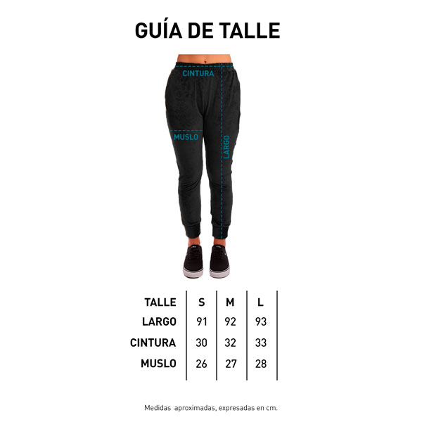 Tabla de talles PANTALON JOGGING MUJER - RESOLANA
