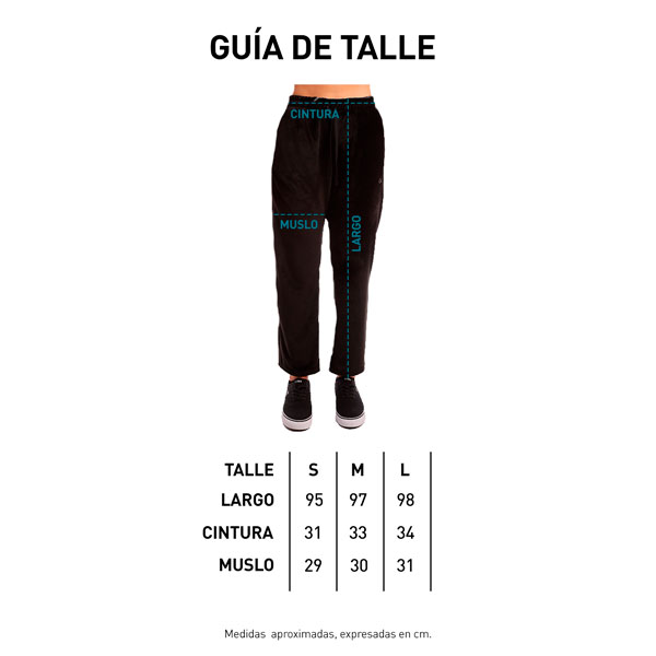 Tabla de talles PANTALON JOGGING MUJER - ZAMBULLIDA