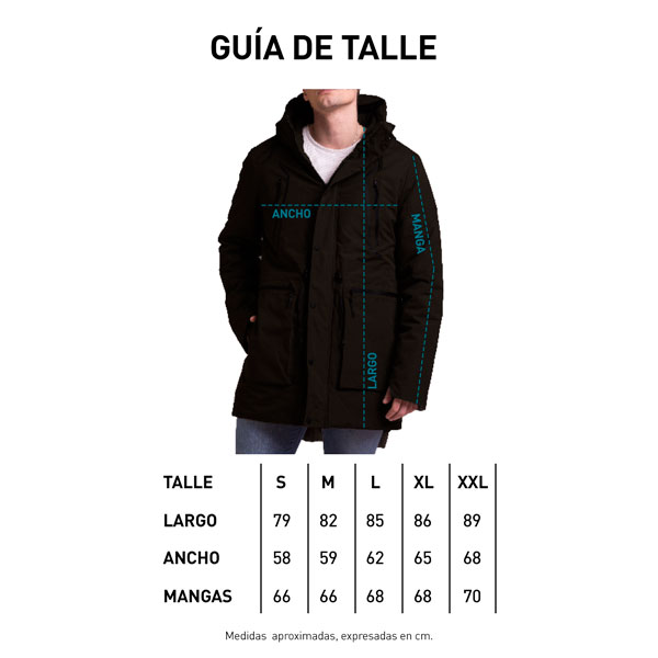Tabla de talle campera Chalten W22