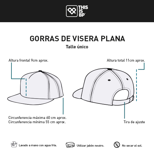 Tabla talle Gorra visera plana
