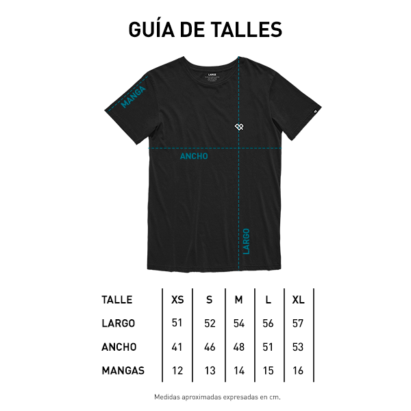 Tabla de talle remera Raya SS22