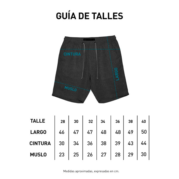 Tabla de talle Bermuda Over S22